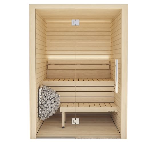 Auroom Cala Glass Natural Aspen Indoor Sauna Kit