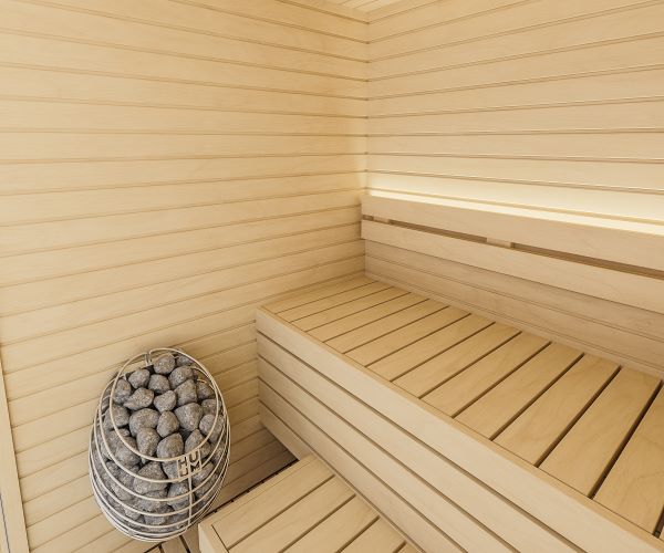 Auroom Cala Glass Natural Aspen Indoor Sauna Kit