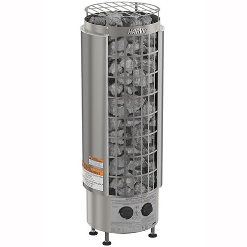 Cilindro Half Series 9kW Stainless Steel Sauna Heater at 240V 1PH with Built-In Time and Temperature Controls