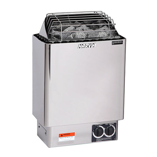 KIP Series 8kW Stainless Steel Sauna Heater at 240V 1PH with Built-In Time and Temperature Controls
