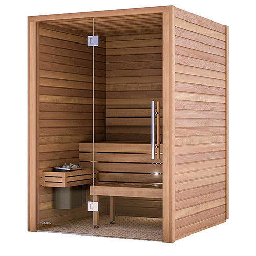Auroom Cala Glass Thermo-Aspen Indoor Sauna Kit