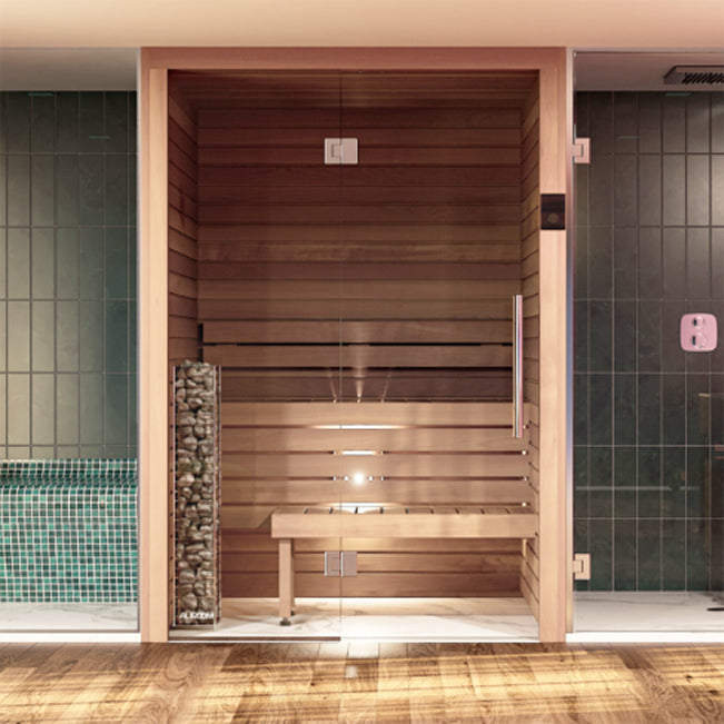 Auroom Cala Glass Thermo-Aspen Indoor Sauna Kit
