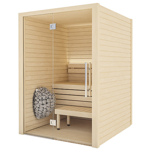 Auroom Cala Glass Natural Aspen Indoor Sauna Kit