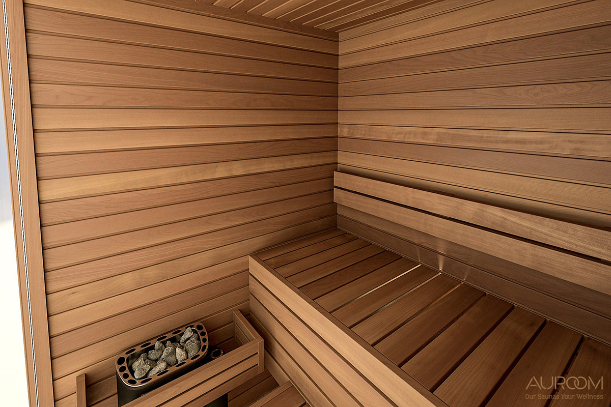 Auroom Cala Glass Thermo-Aspen Indoor Sauna Kit